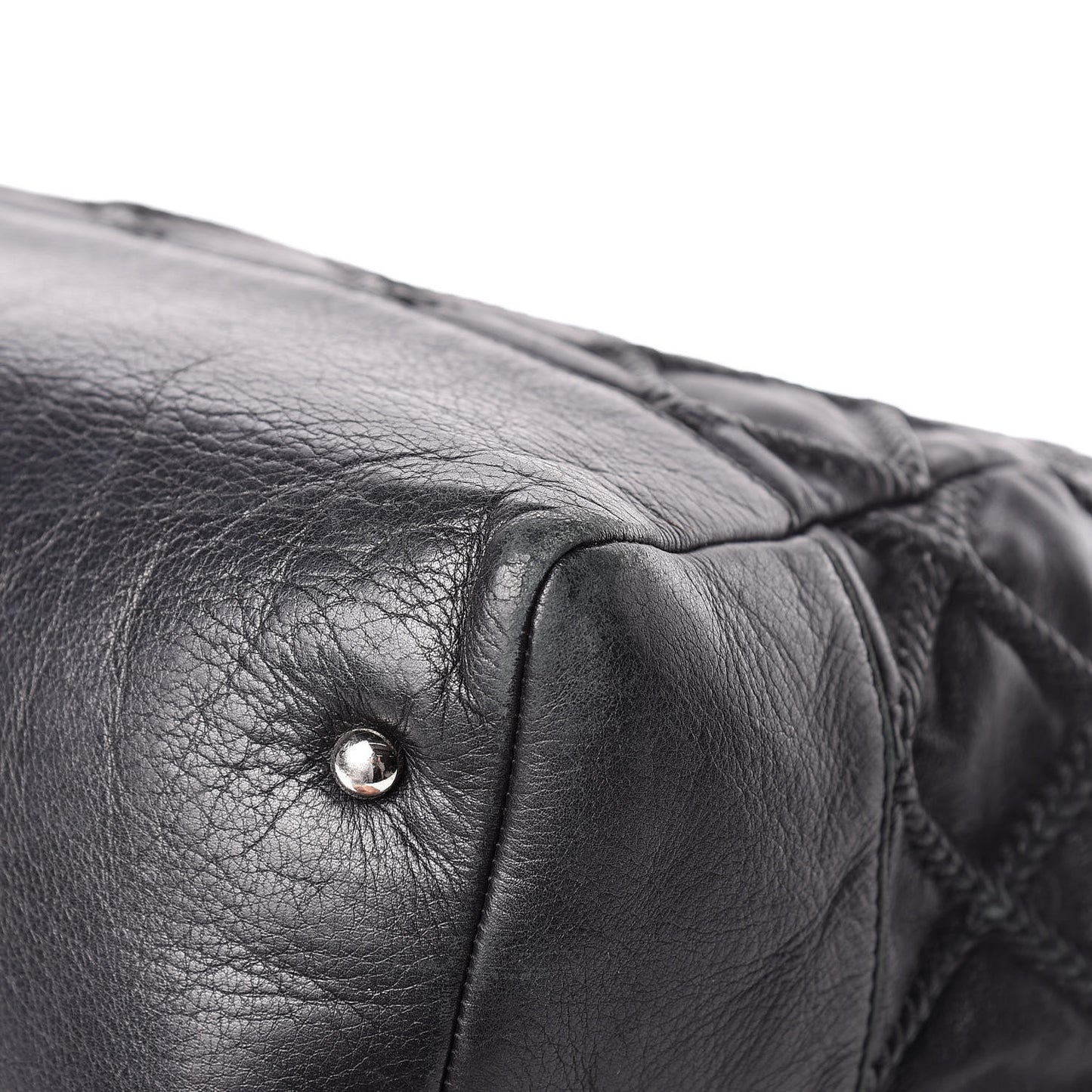 Lambskin Stitched Accordion Shoulder Bag Black