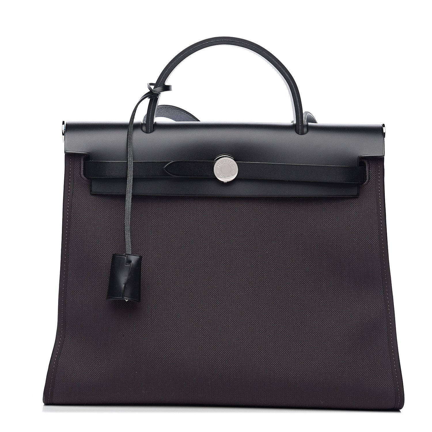Hermes Military Toile Vache Hunter Herbag Zip PM 31 Prune Black 2 of 11