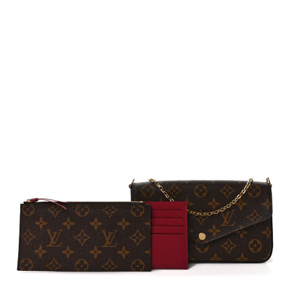 Louis Vuitton Monogram Pochette Felicie Chain Wallet Fuchsia 1 of 11