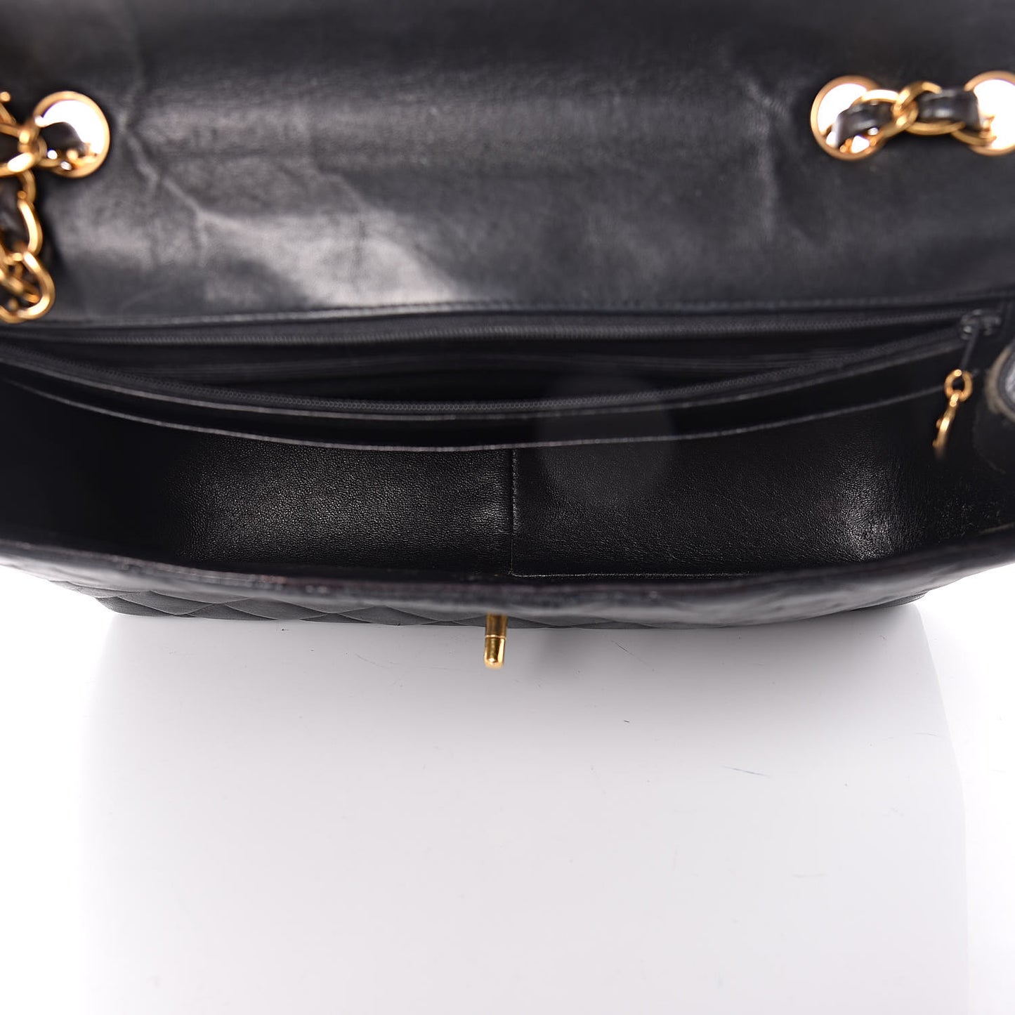 Lambskin Quilted Jumbo Single Flap Black