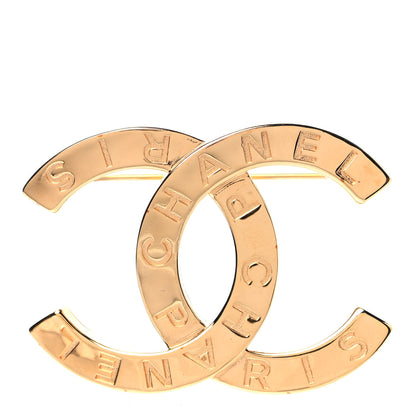 Chanel Metal Paris Button CC Large Brooch Gold 1 of 3