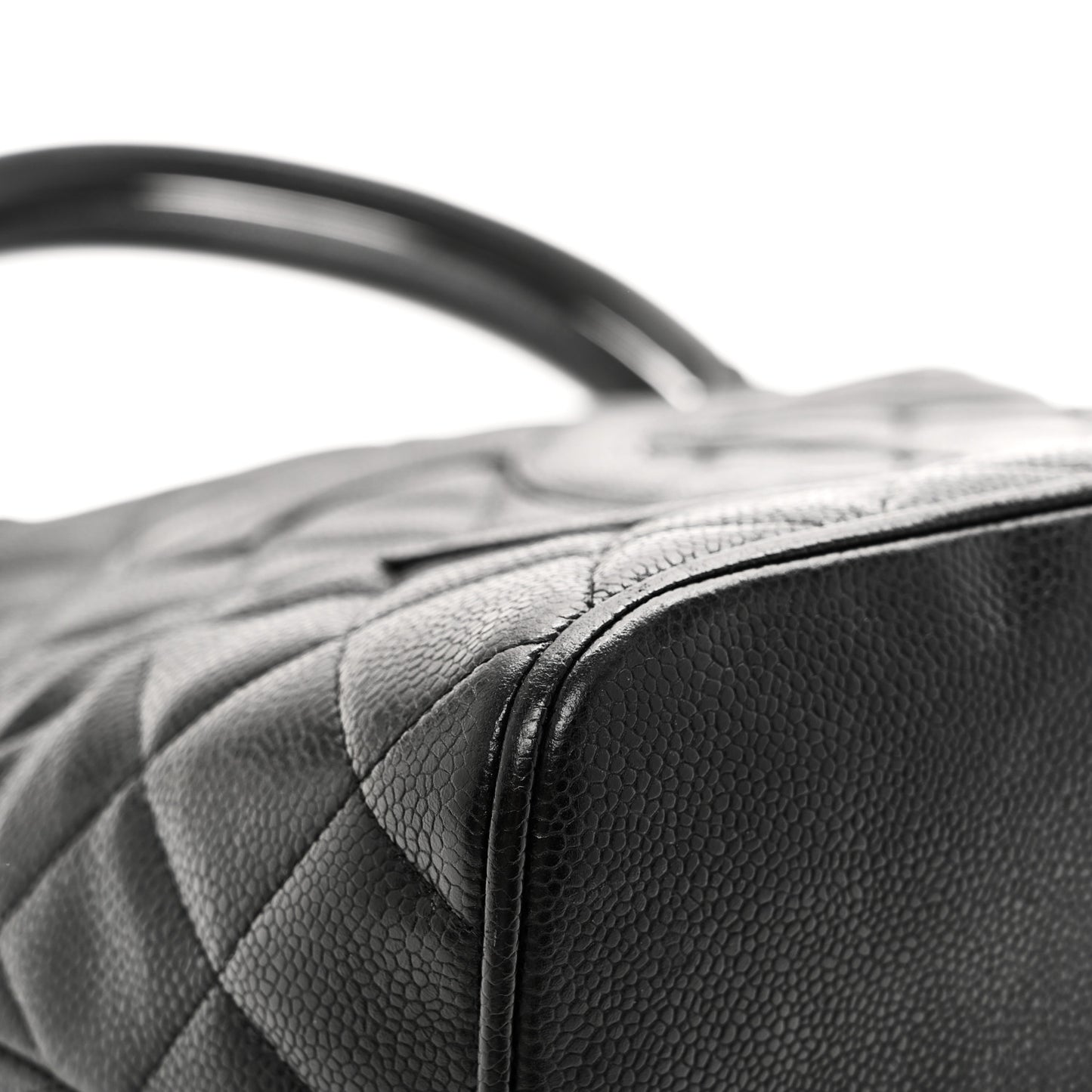 Caviar Quilted Medallion Tote Black