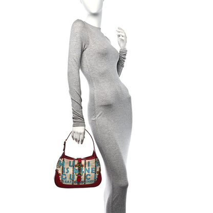 Gucci Canvas Calfskin 100 Centennial Music Small Jackie 1961 Hobo Ivory Red 2 of 9