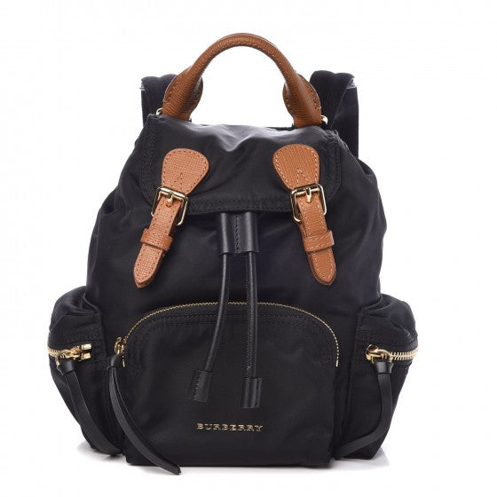Nylon Small Rucksack Backpack Black
