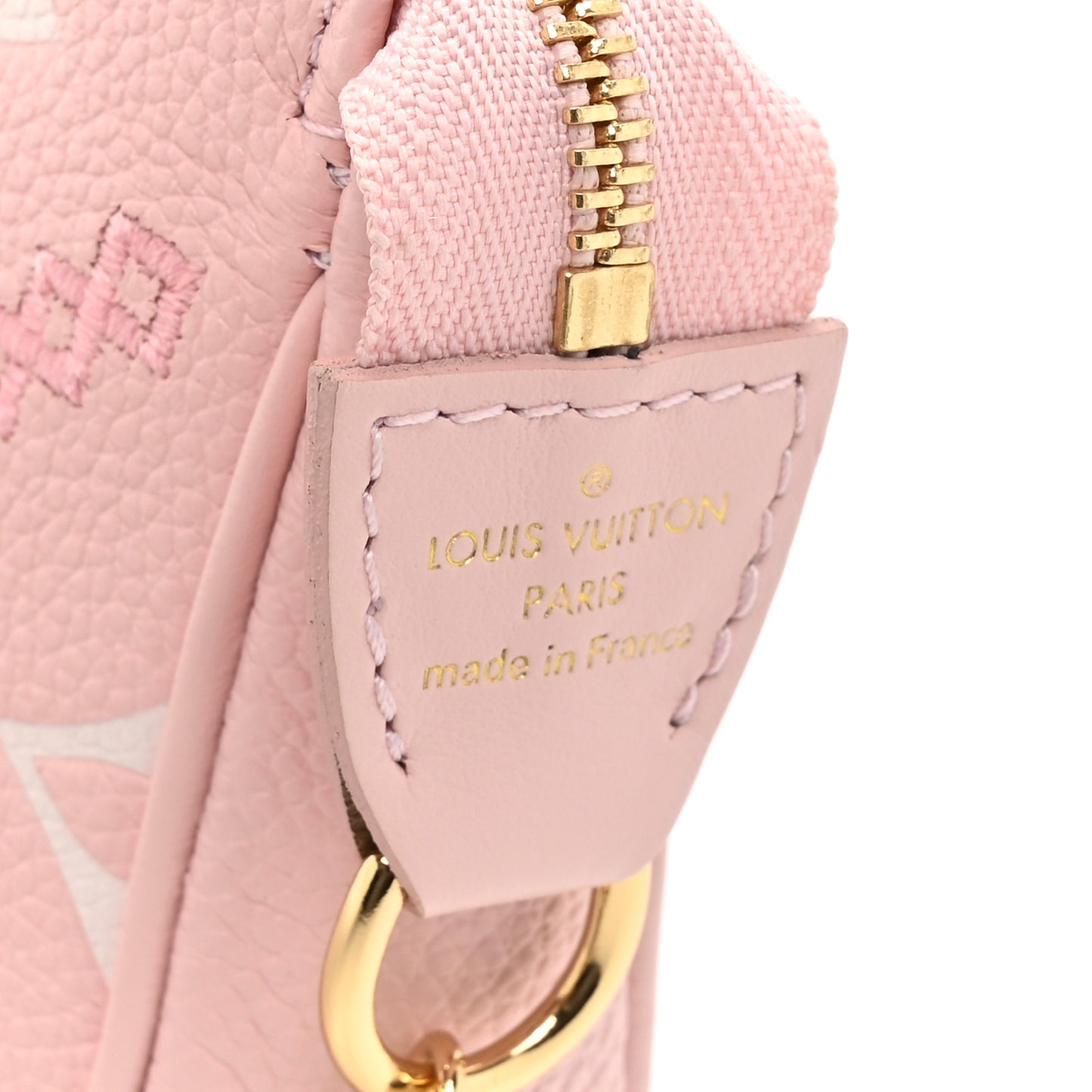Empreinte Monogram Giant Broderies Mini Pochette Accessories Pink Creme