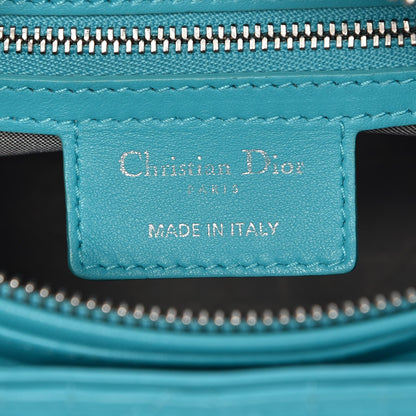 Christian Dior Lambskin Cannage Medium Lady Dior Turquoise 7 of 8