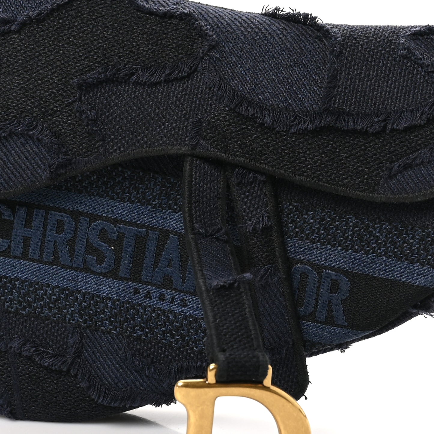 Canvas Embroidered Camouflage Saddle Bag Blue