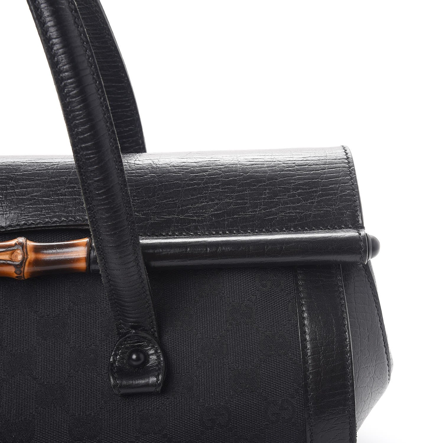Gucci Monogram Bamboo Bullet Bag Black 9 of 12