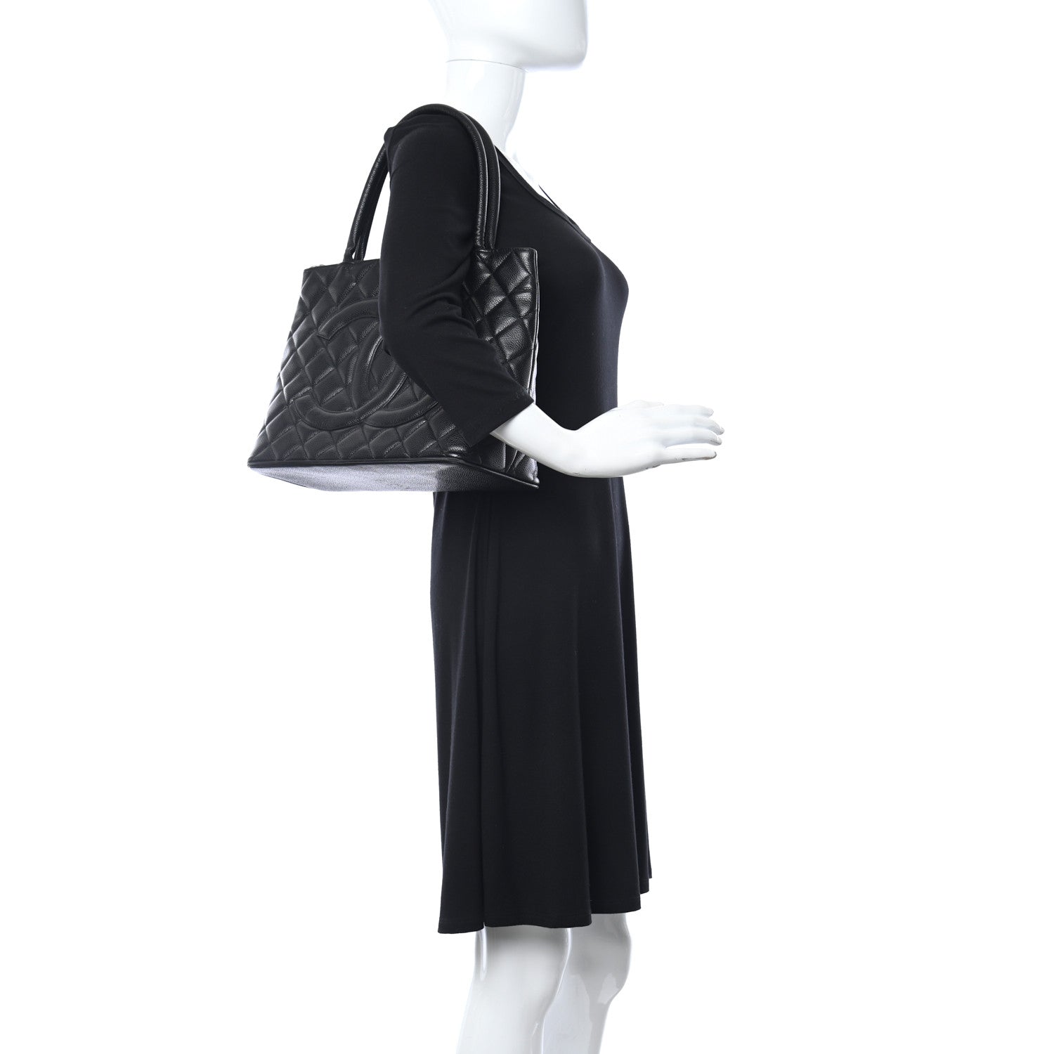 Chanel Caviar Quilted Medallion Tote Black 2 of 16