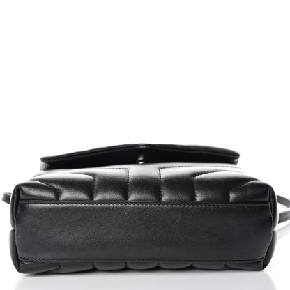 Saint Laurent Calfskin Y Quilted Monogram Toy Loulou Crossbody Bag Black 7 of 12