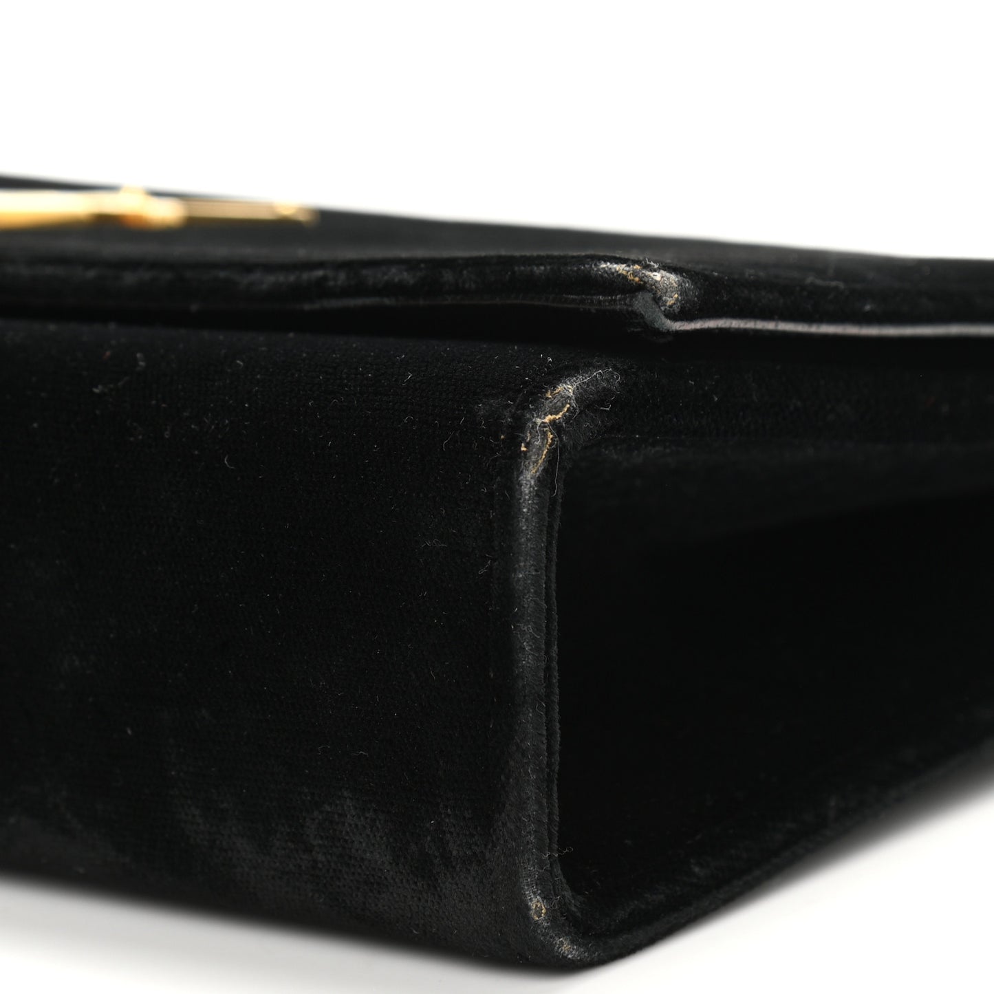 Velvet Medium Monogram Kate Tassel Shoulder Bag Black