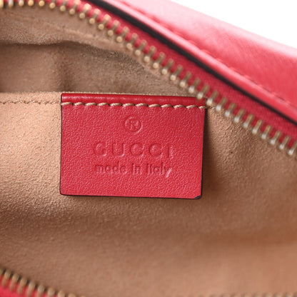 Gucci Calfskin Matelasse Mini GG Marmont Chain Shoulder Bag Hibiscus Red 6 of 10