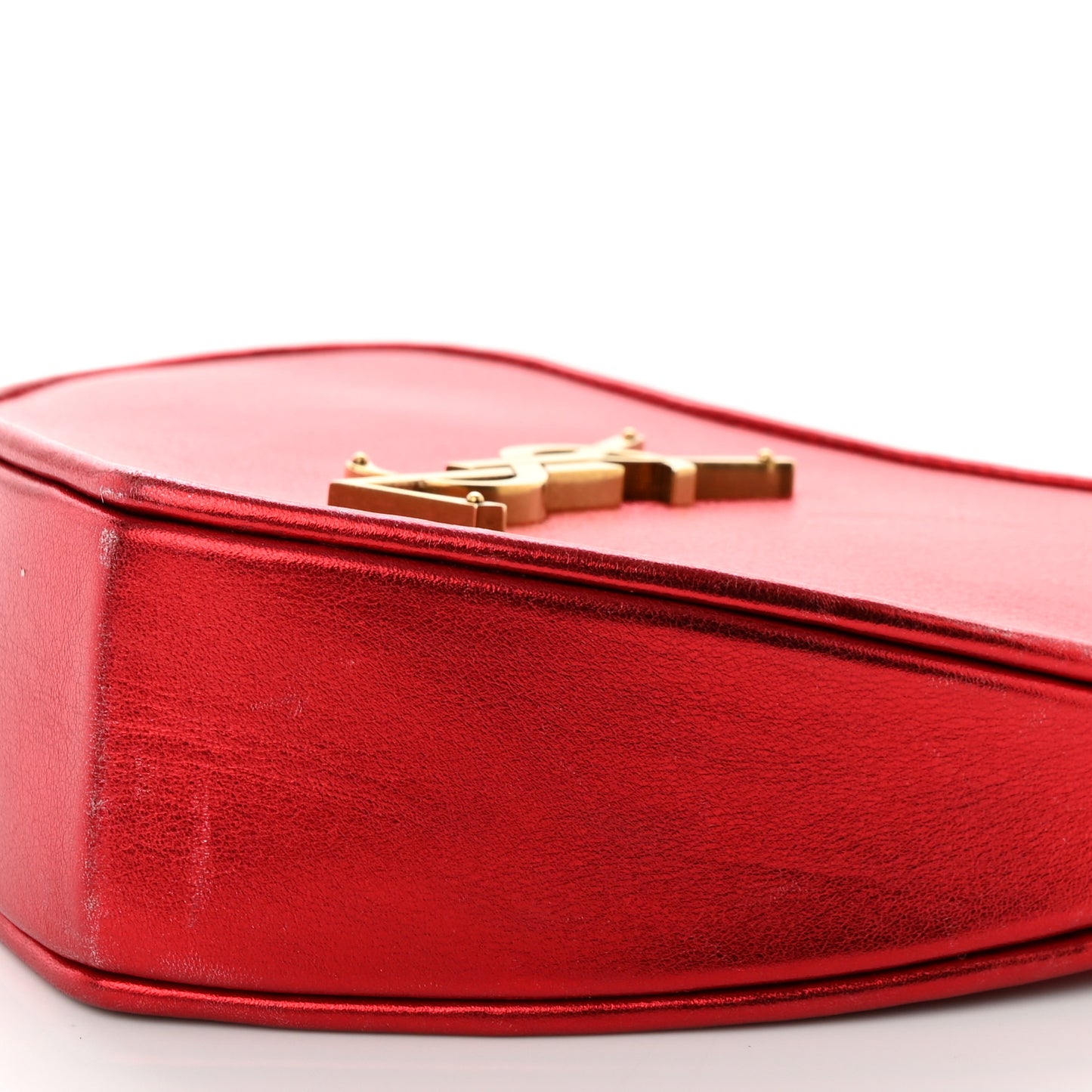 Metallic Calfskin Heart Monogram Crossbody Black Rouge