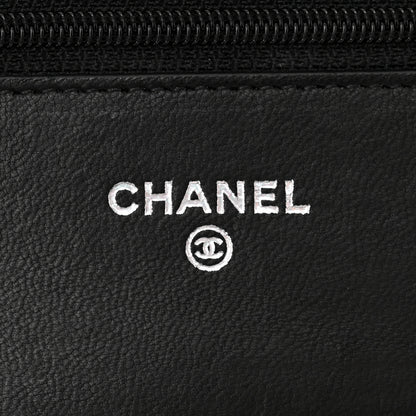 Chanel Lambskin Quilted Wallet On Chain WOC Black 6 of 13
