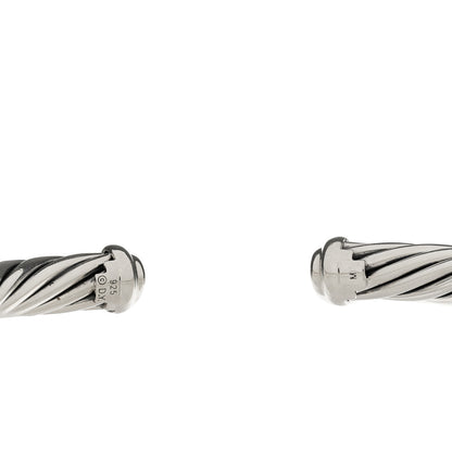 David Yurman Sterling Silver Black Diamond 7mm Cable Classics Station Bracelet 3 of 3