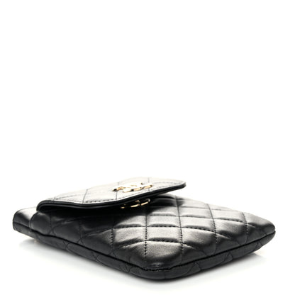 Chanel Lambskin Quilted CC Phone Holder Black 5 of 12