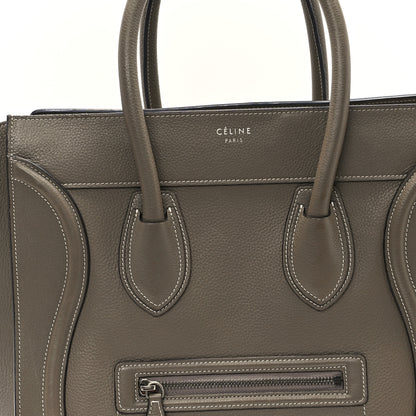 Celine Drummed Calfskin Mini Luggage Souris 8 of 10
