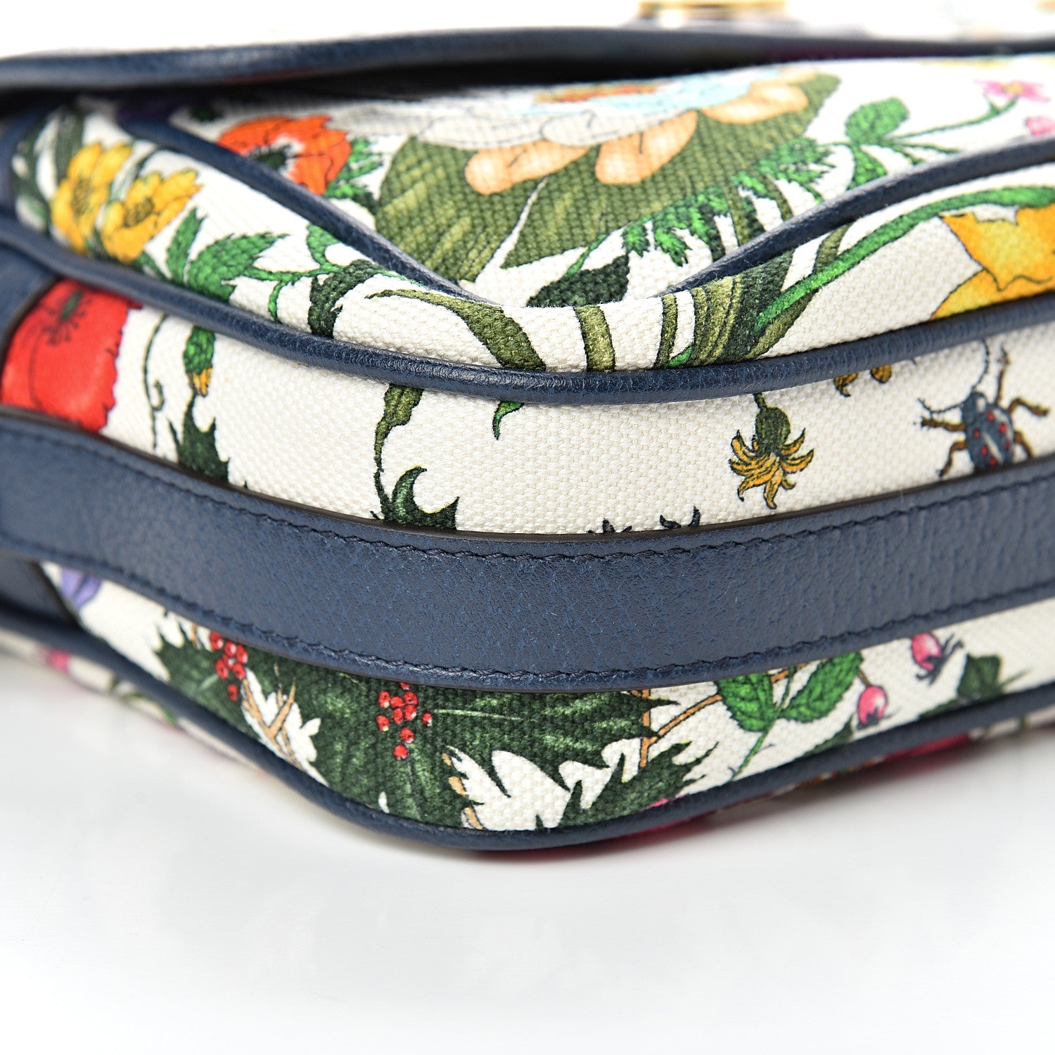 Gucci Canvas Flora Floral Shoulder Bag White Blue Agata Mulitcolor 8 of 9