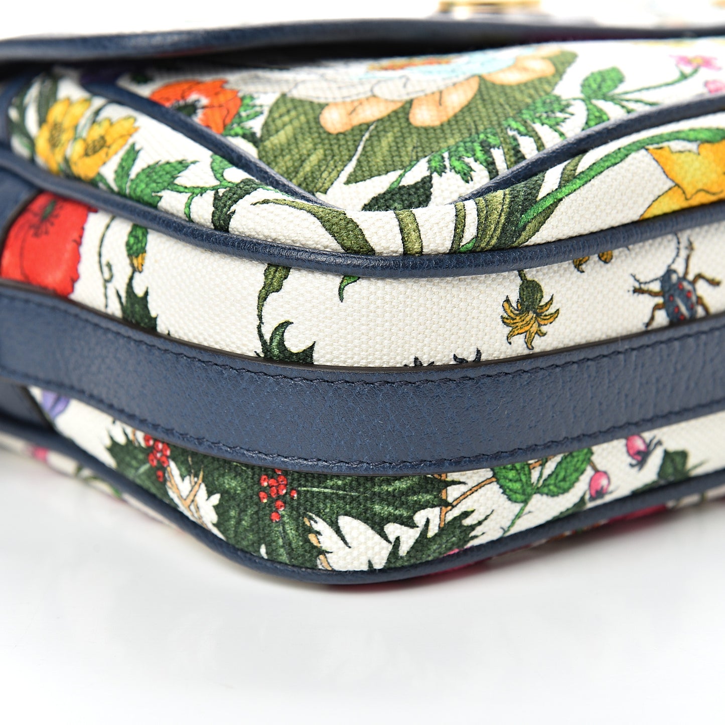 Canvas Flora Floral Shoulder Bag White Blue Agata Mulitcolor