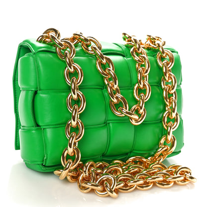 Bottega Veneta Lambskin Maxi Intreccio Padded Chain Cassette Crossbody Bag Parakeet 3 of 9
