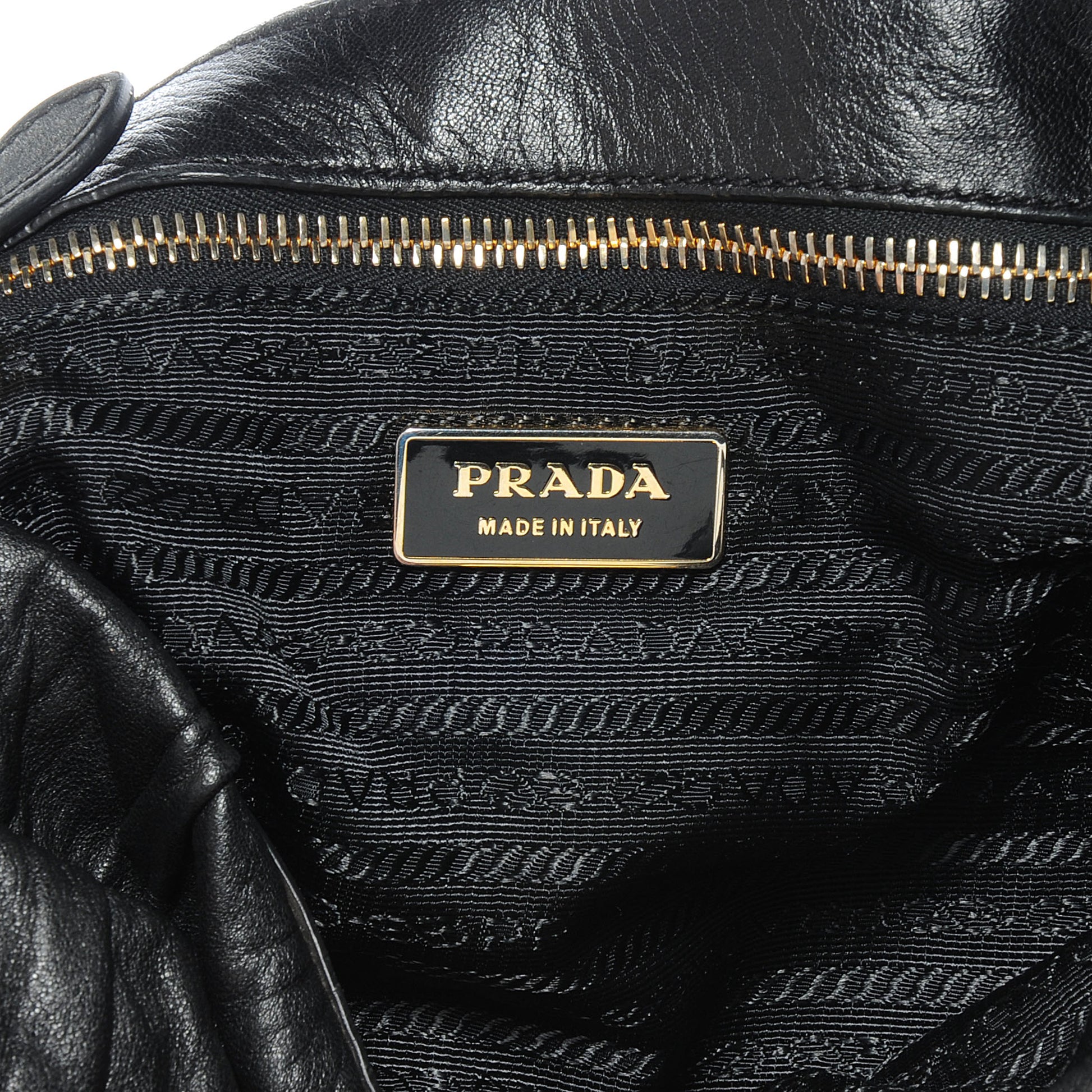 Prada Nappa Dressy Gaufre Flap Bag Black 6 of 9