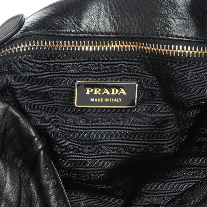 Prada Nappa Dressy Gaufre Flap Bag Black 6 of 9
