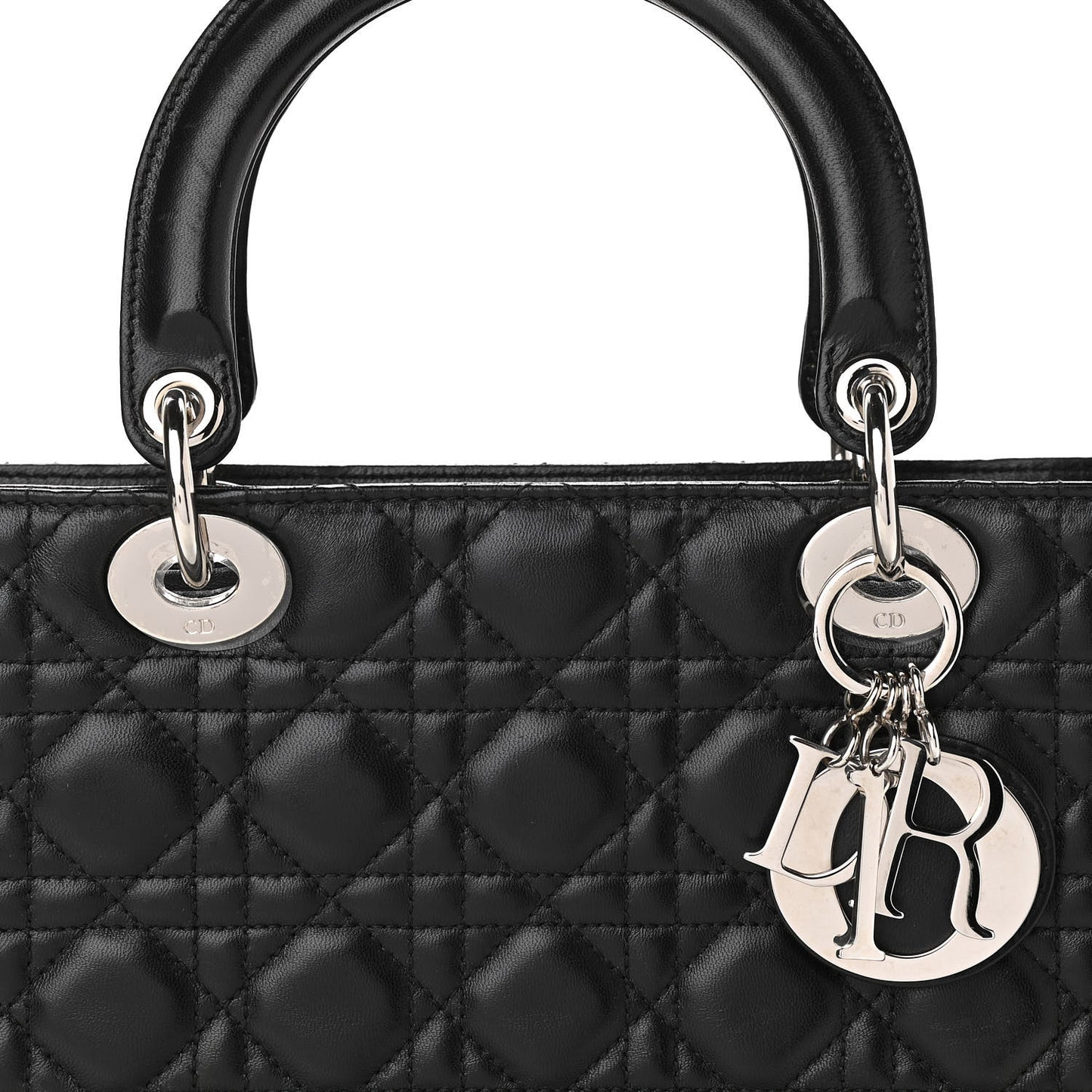 Lambskin Cannage Large Lady Dior Black