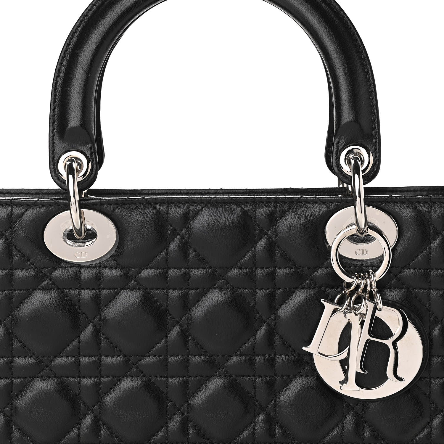 Christian Dior Lambskin Cannage Large Lady Dior Black 7 of 18