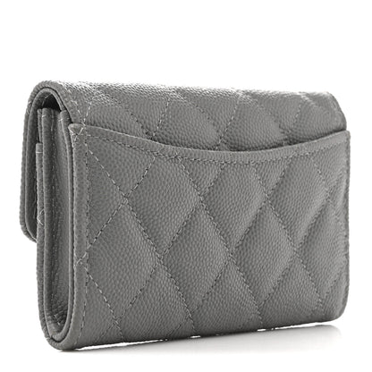 Chanel Caviar Quilted Flap Card Holder Wallet Grey 3 of 10