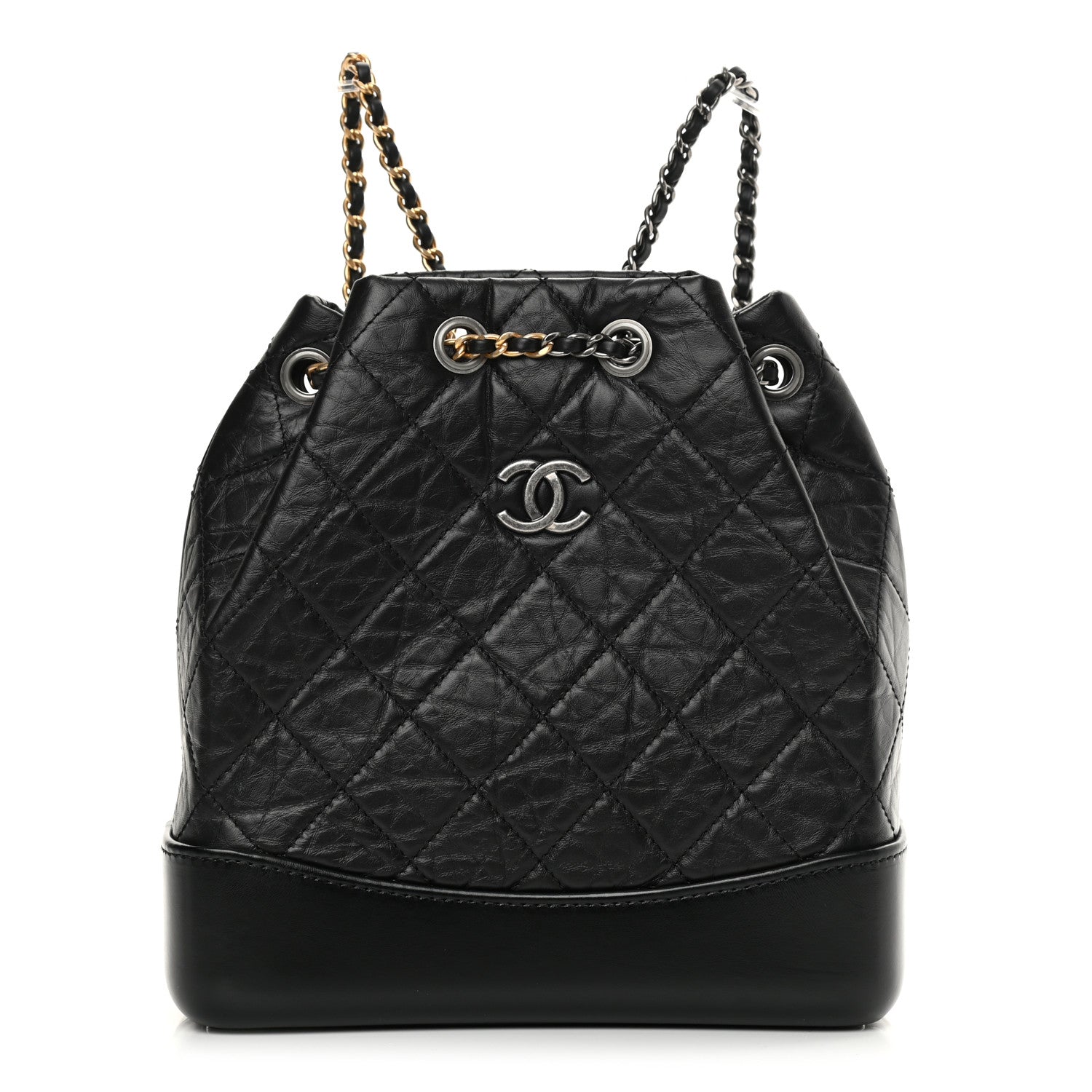 Chanel Aged Calfskin Quilted Small Gabrielle Backpack Black 1 of 12