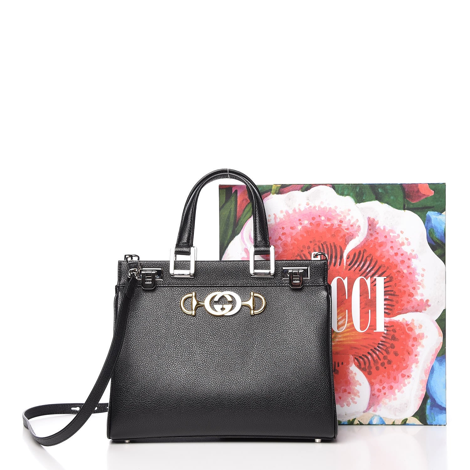 Gucci Grainy Calfskin Small Zumi Top Handle Bag Black 15 of 15