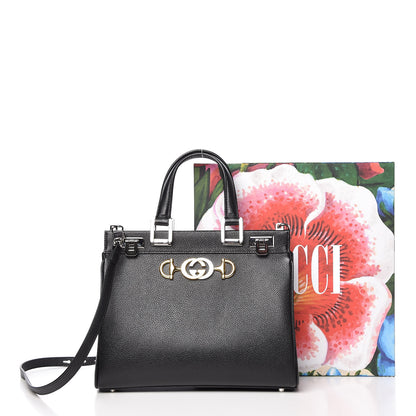 Gucci Grainy Calfskin Small Zumi Top Handle Bag Black 15 of 15