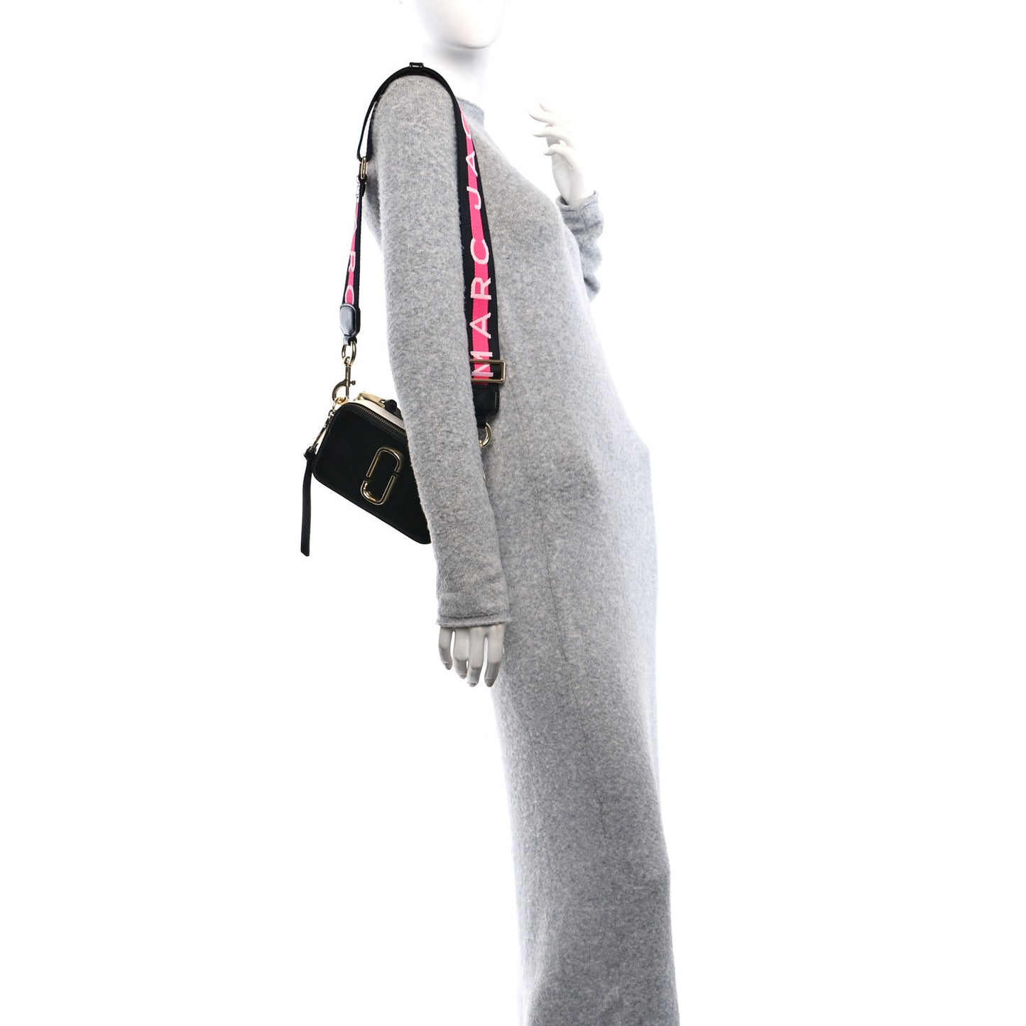 Saffiano Snapshot Camera Bag Black Grey