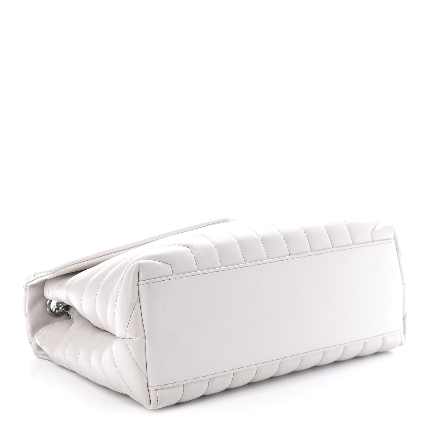 Saint Laurent Calfskin Y Quilted Monogram Medium Loulou Chain Satchel White 5 of 12