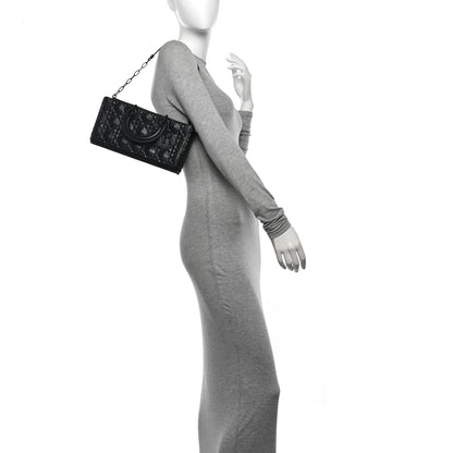 Christian Dior Calfskin Cannage Diamond Medium Lady D-Joy Black 2 of 14
