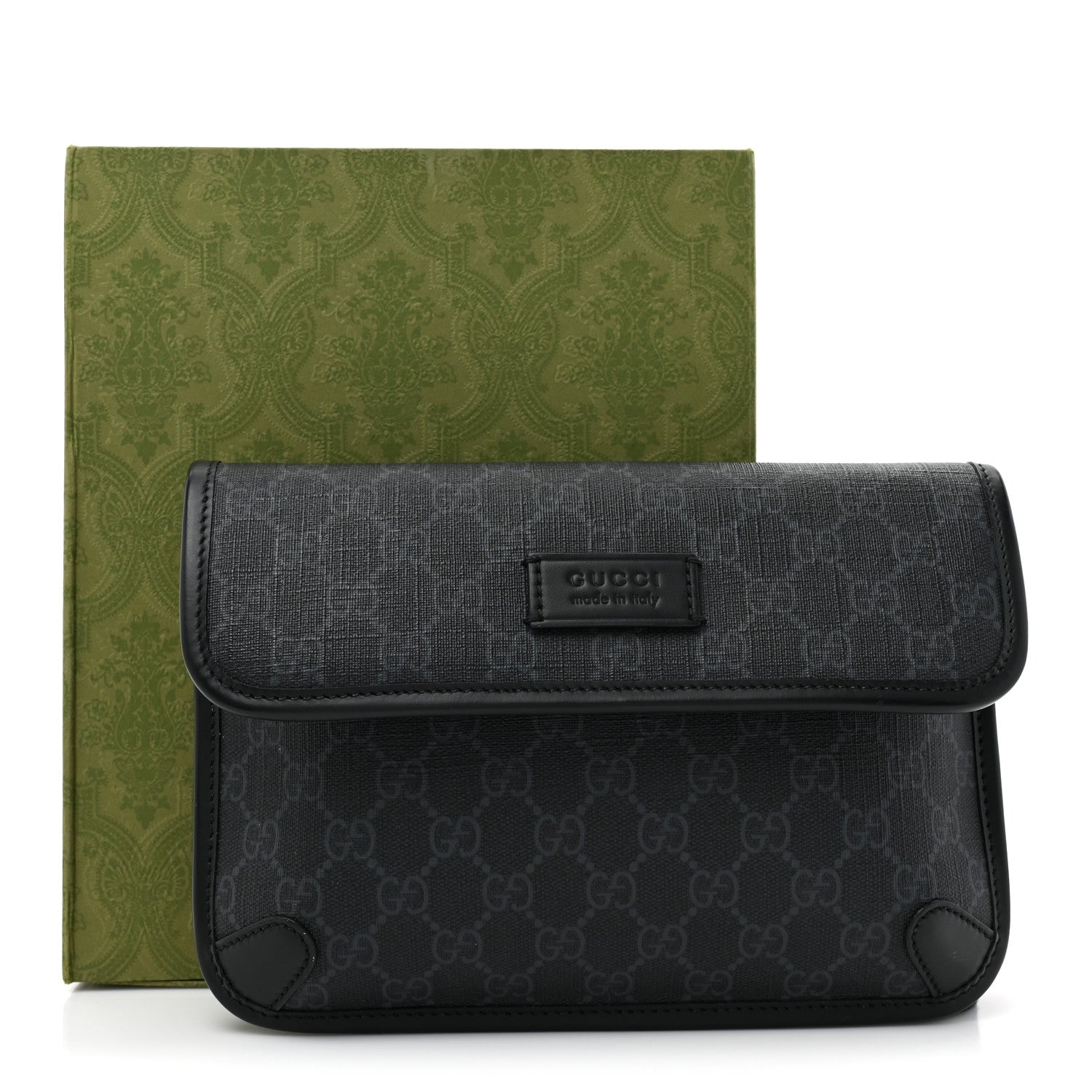 Gucci GG Supreme Monogram Web Slim Belt Bag Black Grey 13 of 13