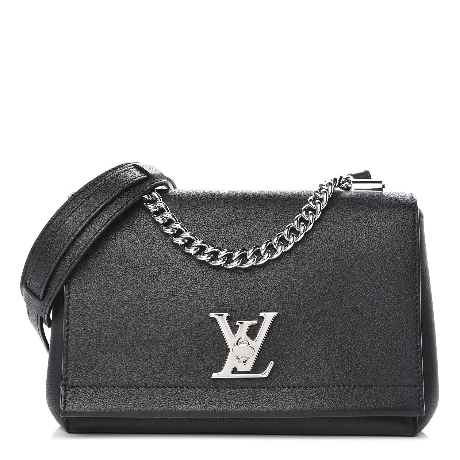 Louis Vuitton Calfskin Lockme II Chain Bag BB Black 1 of 10