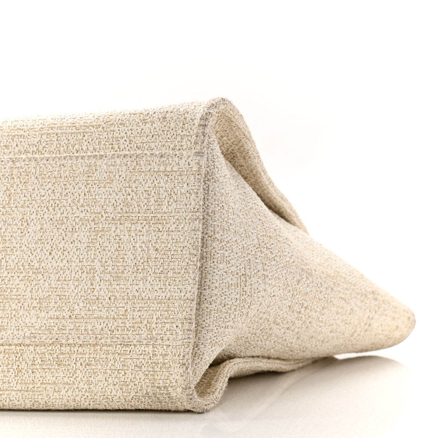 Lurex Boucle Medium Deauville Tote White