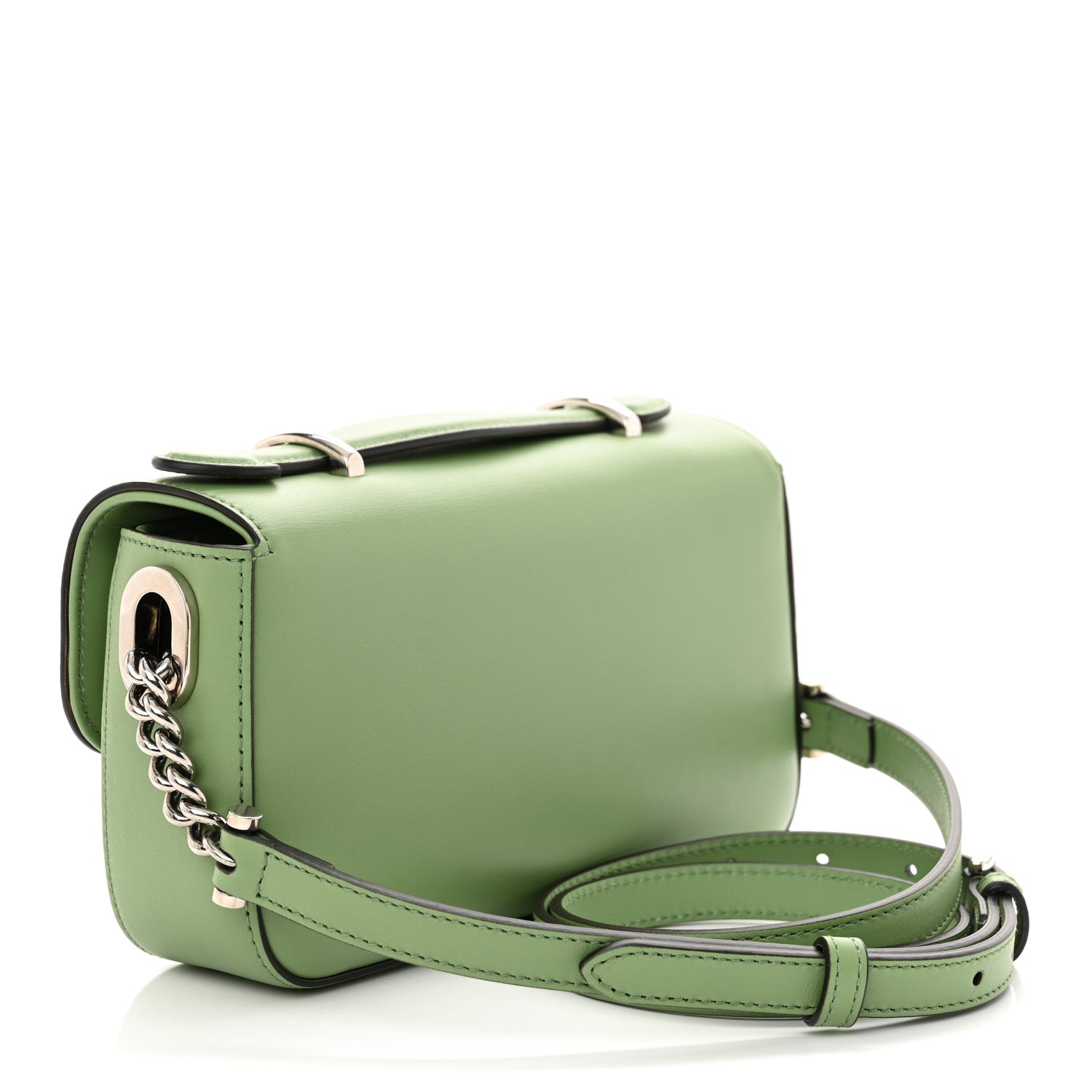 Gucci Senna Calfskin Petite GG Top Handle Shoulder Bag Green Soil Grass 3 of 10
