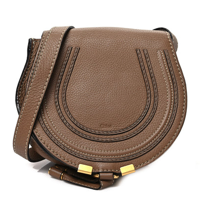 Chloe Calfskin Mini Marcie Round Crossbody Bag Nut 1 of 6