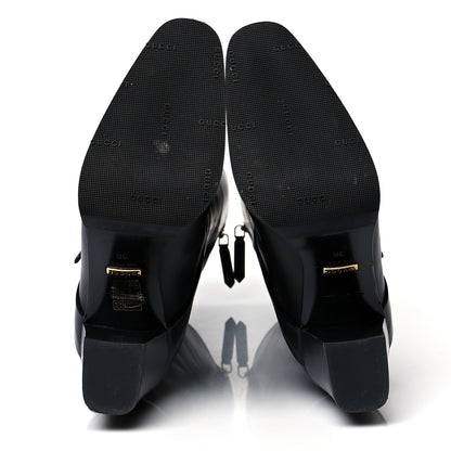 Gucci Calfskin Double G Knee High Boots 38 Black 5 of 7