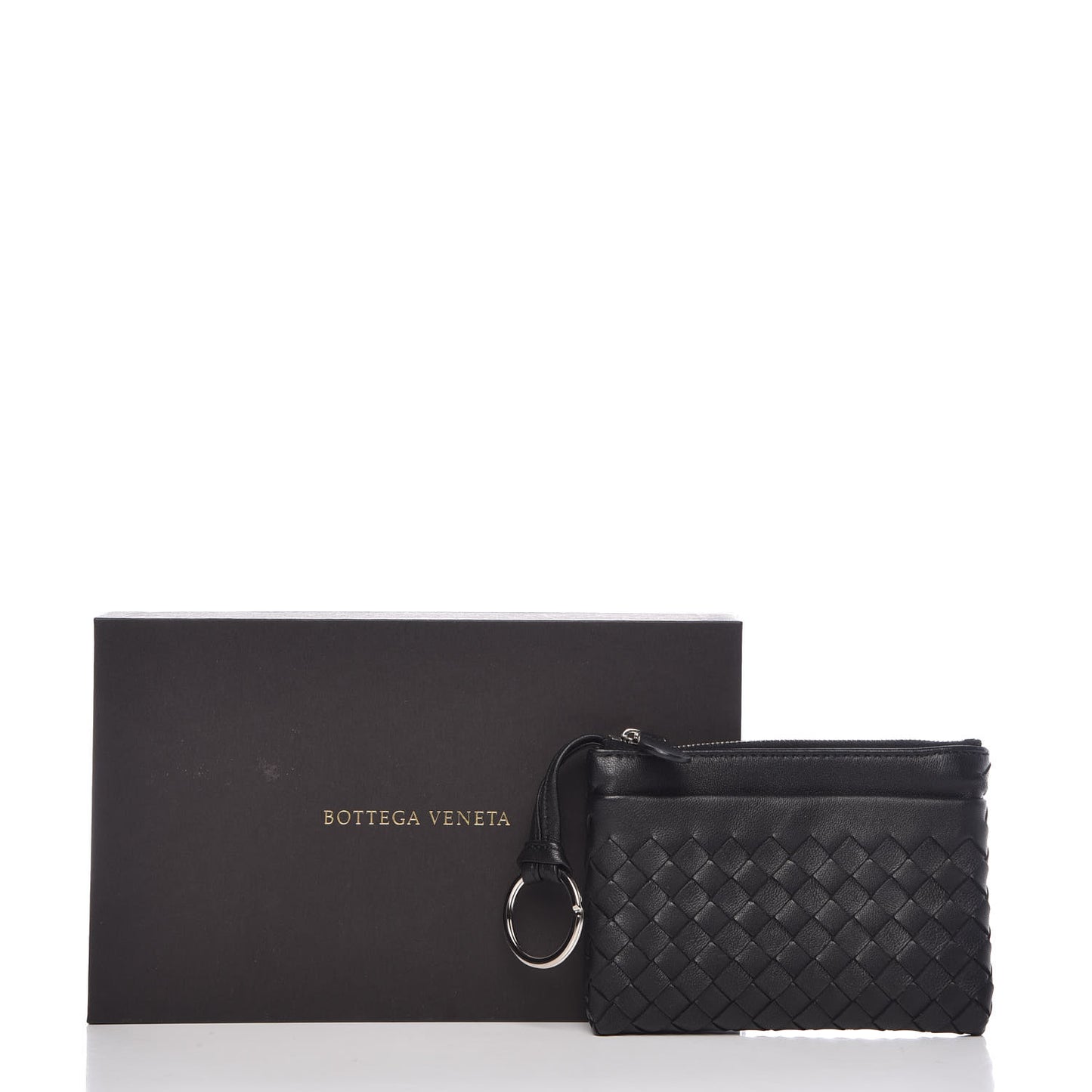 Nappa Intrecciato Key Holder Black