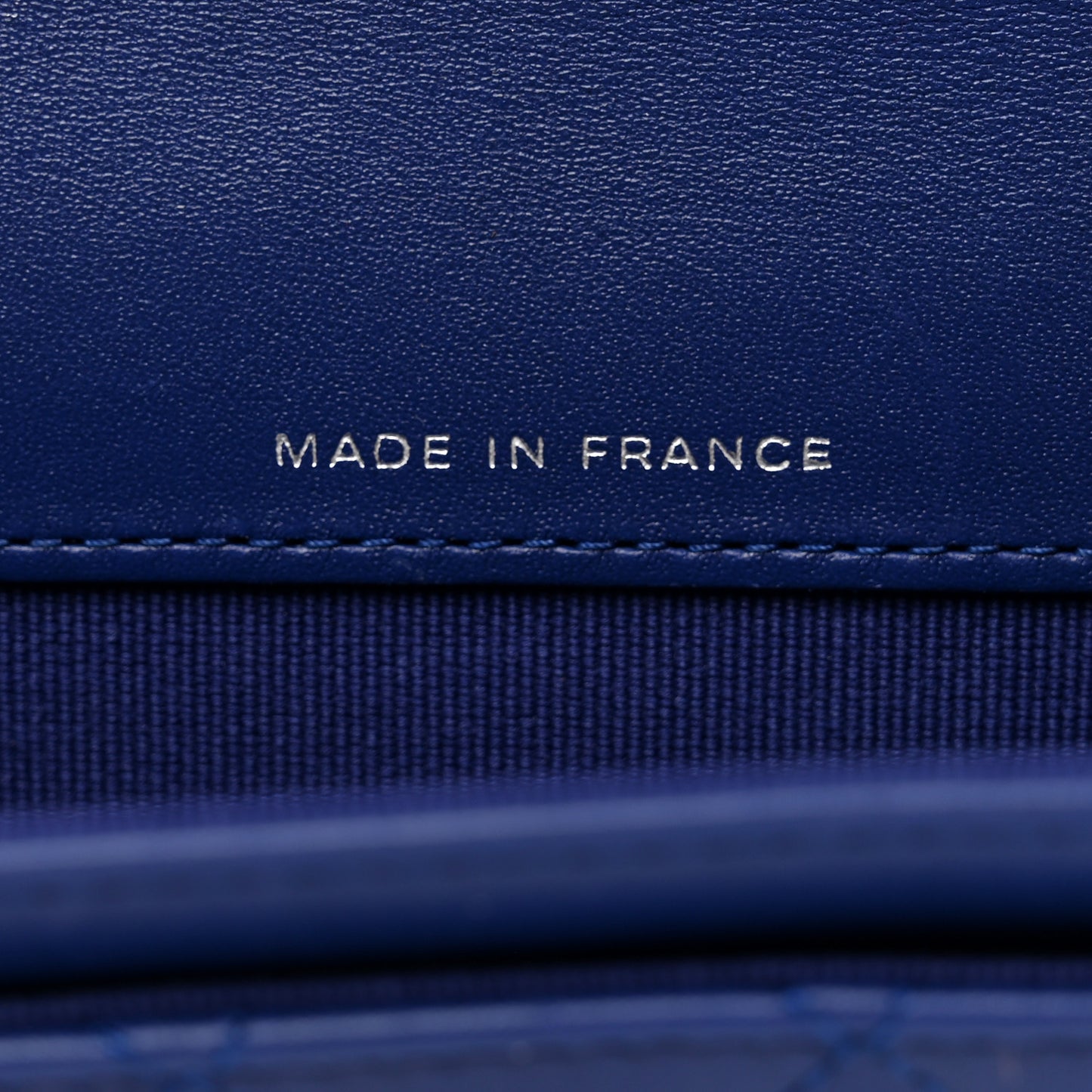 Lambskin Quilted Flap Card Holder Wallet Blue