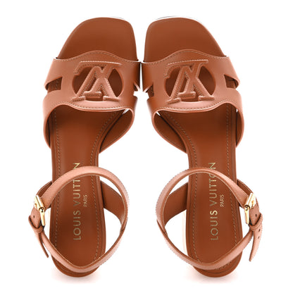 Louis Vuitton Calfskin LV Isola Sandals 38 Cognac 2 of 11