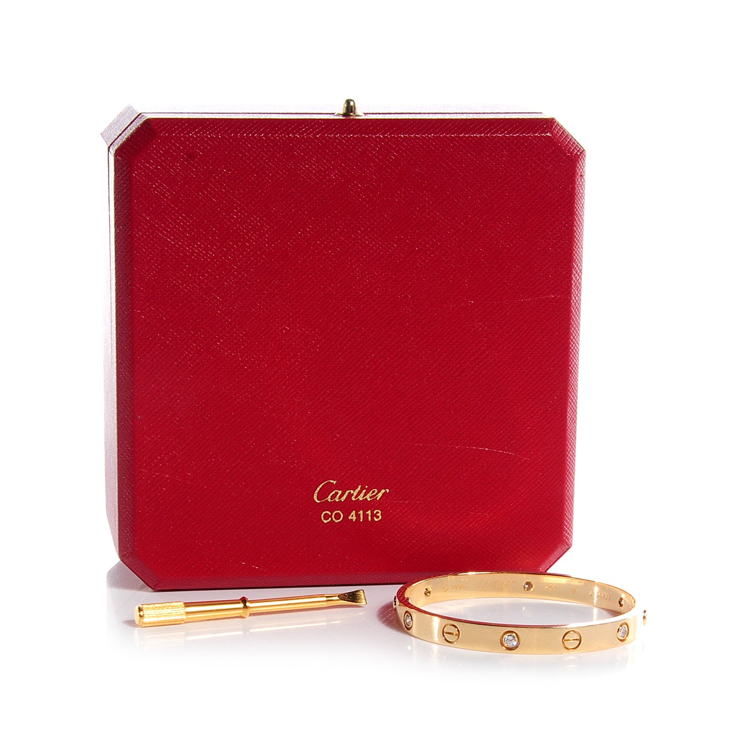 18K Yellow Gold 6 Diamond LOVE Bracelet 18