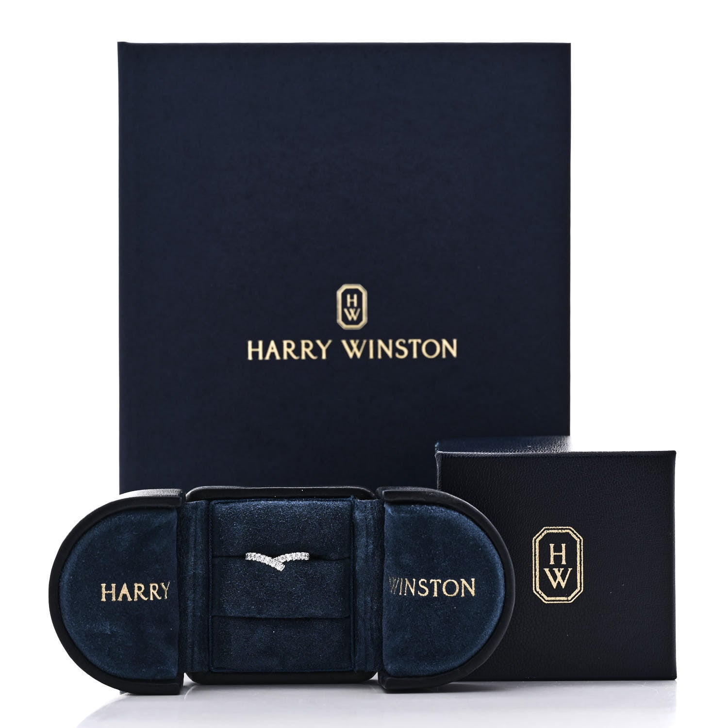 Harry Winston Platinum Diamond Ribbon Wedding Band Ring 49 4.75 5 of 5