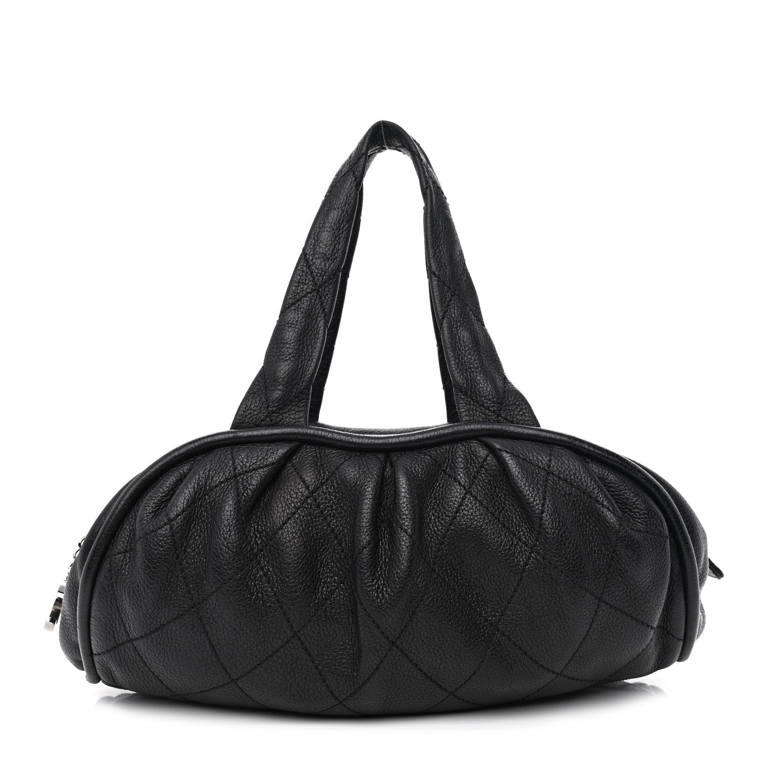 Chanel Deerskin Stitched Bowler Black 1 of 10