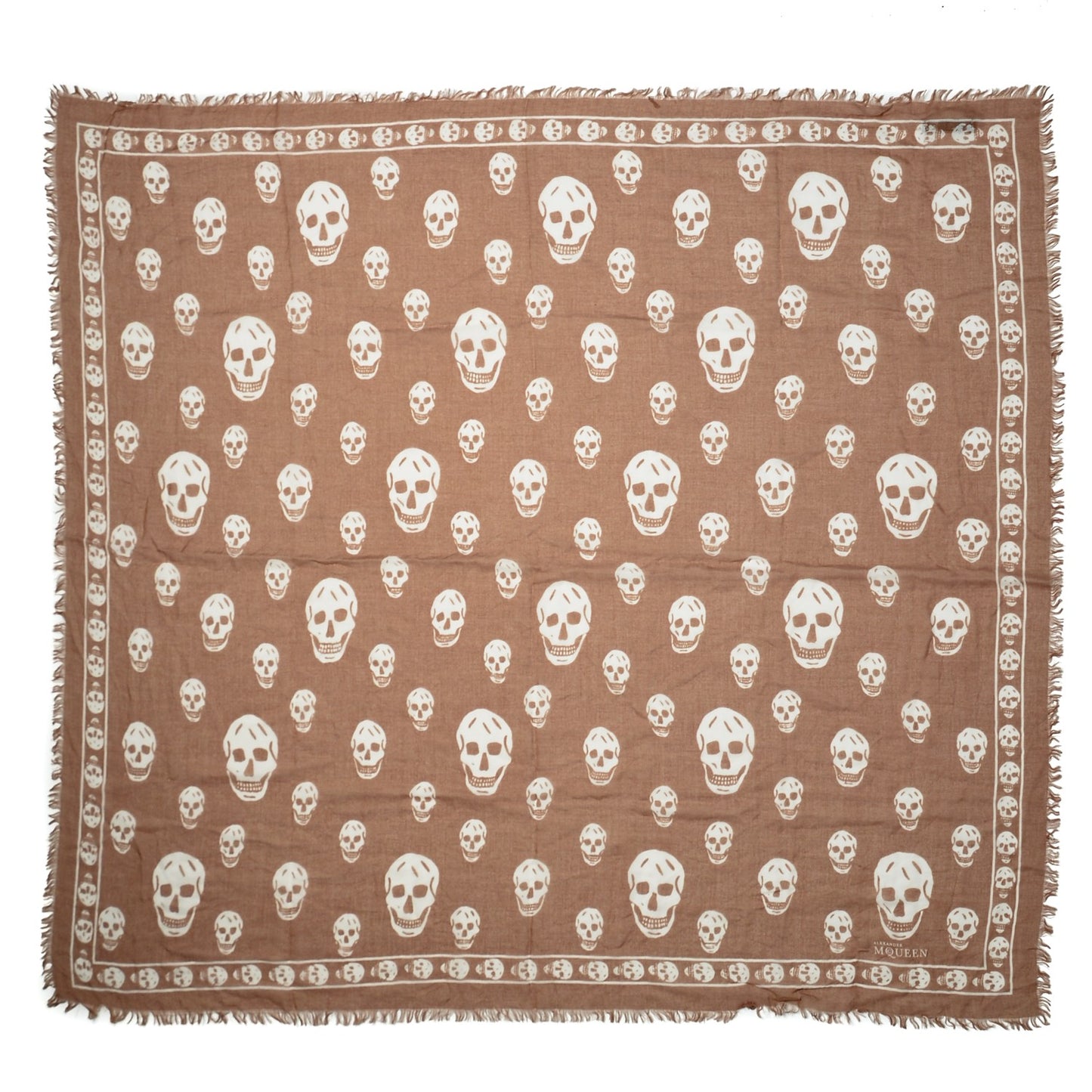 Modal Cashmere Skull Shawl Light Brown