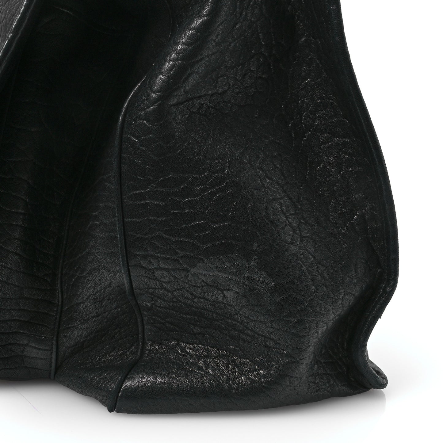 Grained Lambskin Monogram Oversized Niki Chain Satchel Black