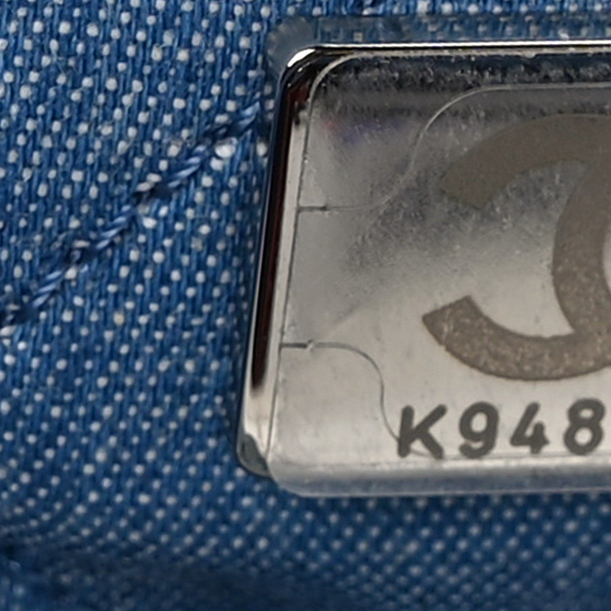 Denim Quilted Chanel 22 Backpack Blue